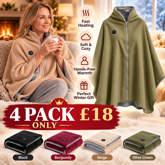 Women's Ultra-Soft Wearable Heated Blanket – Cozy Fleece Wrap for Winter