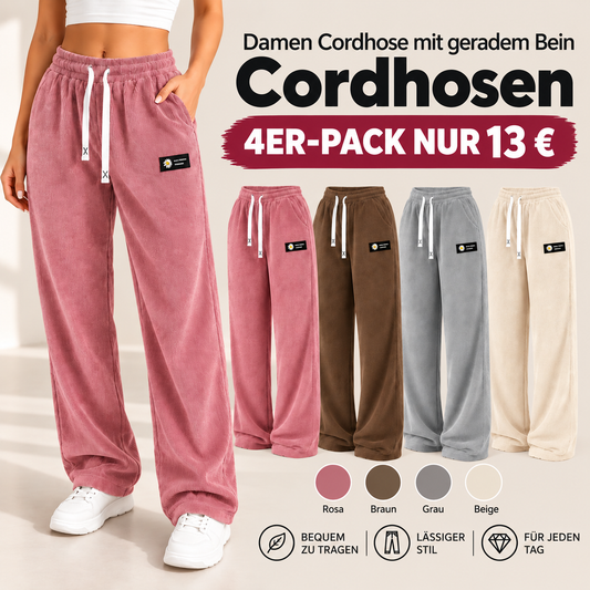 🖤 BLACK FRIDAY SALE 🔥 | Einfarbige Cordhose für Damen mit geradem Bein – Jetzt zum Aktionspreis!