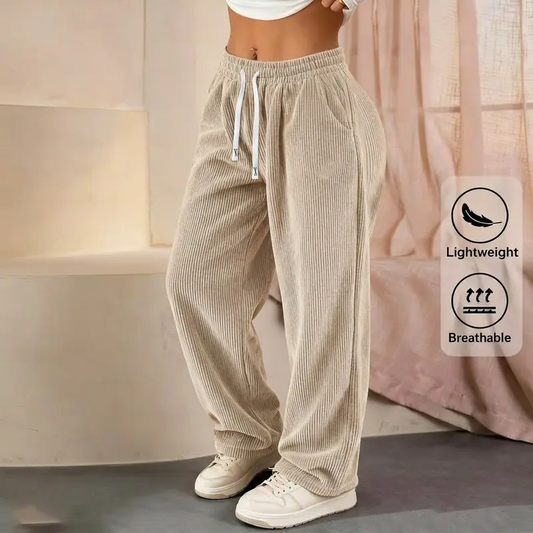 🖤 BLACK FRIDAY SALE 🔥 | Einfarbige Cordhose für Damen mit geradem Bein – Jetzt zum Aktionspreis!